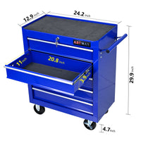 5 Drawers Multifunctional Tool Cart With Wheels Blue Blue Steel