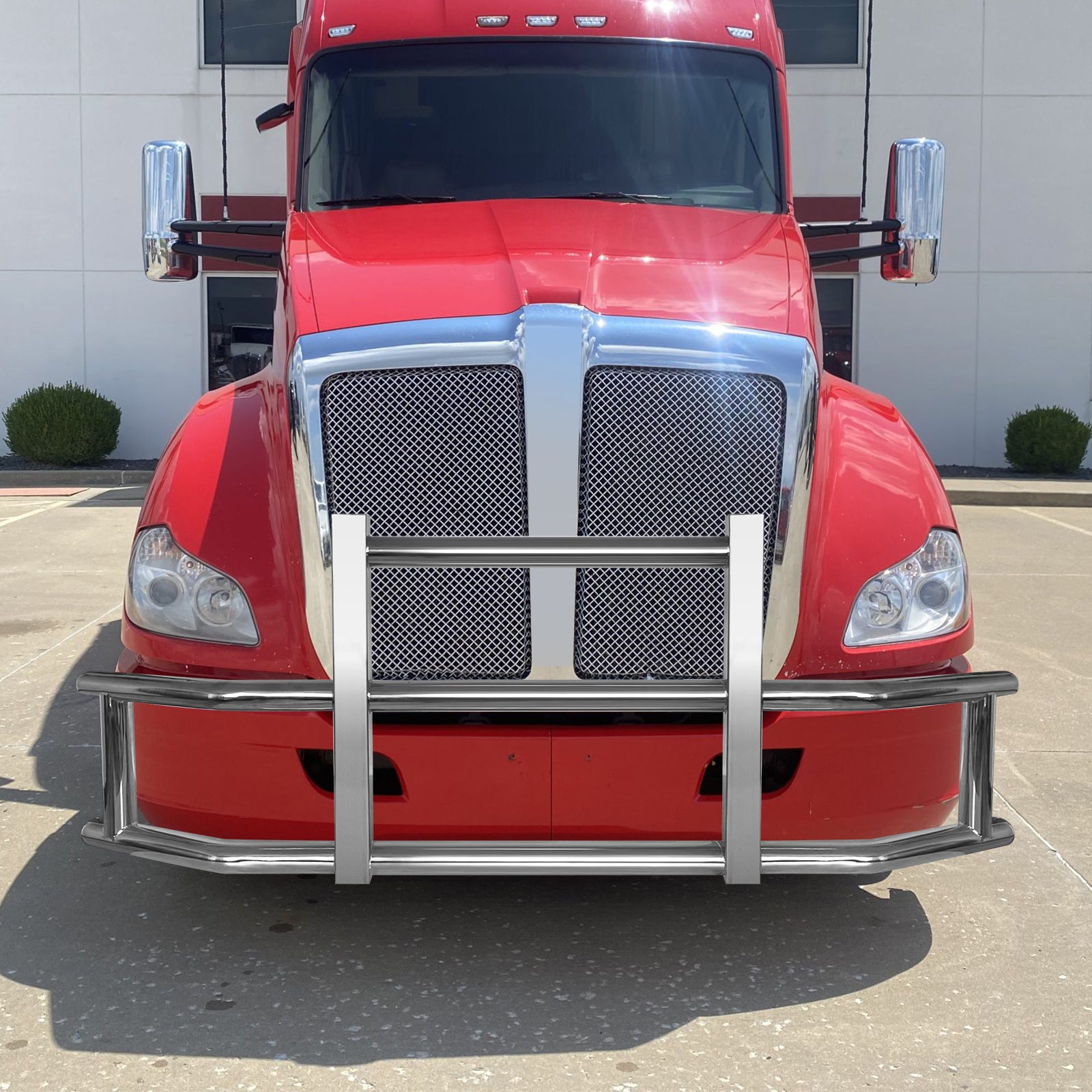 Stainless Steel Deer Guard Bumper For Kenworth T680 2008 2021 With Brackets Chrome Stainless Steel