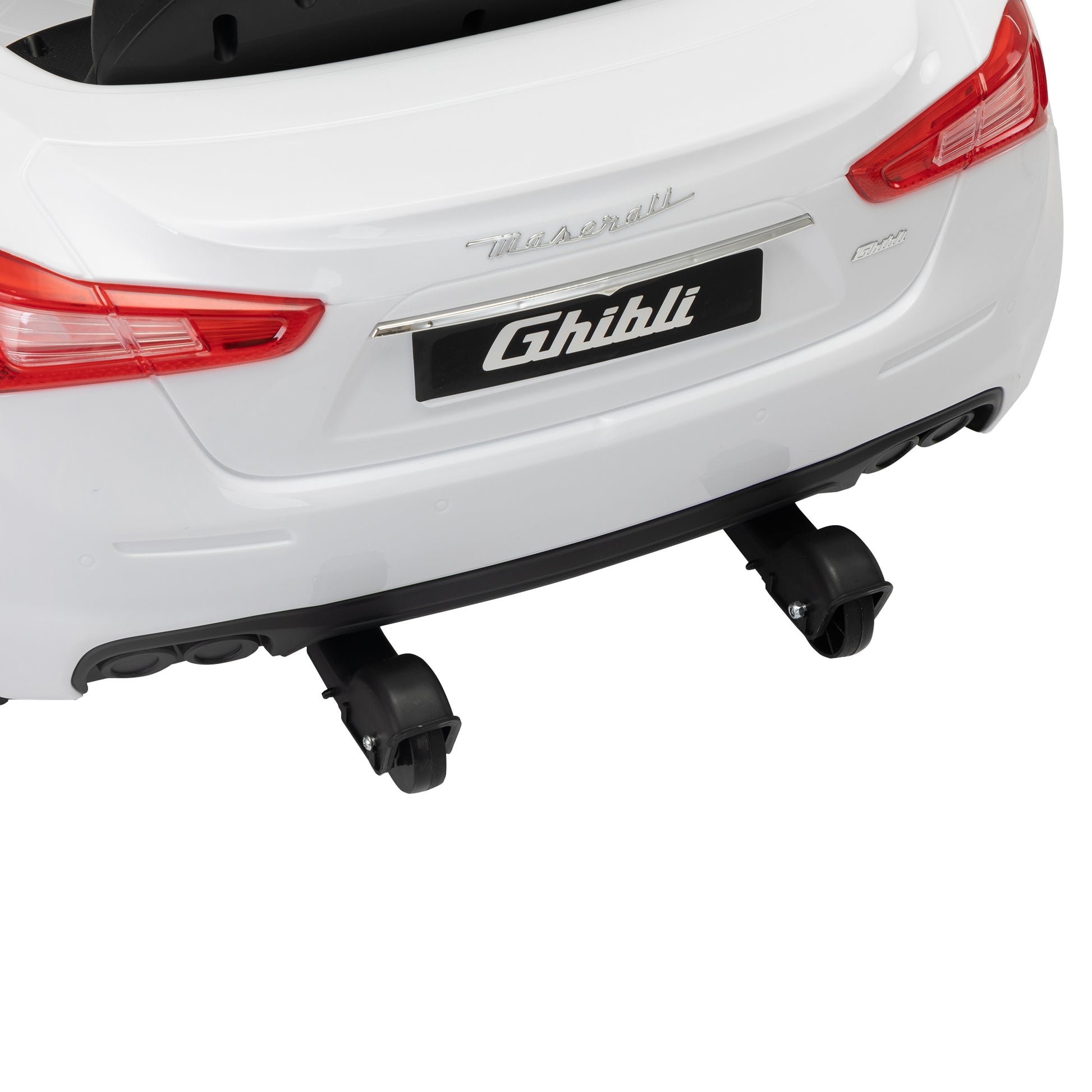 Maserati Ghibli Licensed 12V Kids Ride On Car With Remote Control, Music And Lights,White White Polypropylene