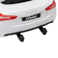 Maserati Ghibli Licensed 12V Kids Ride On Car With Remote Control, Music And Lights,White White Polypropylene