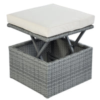 Outdoor Patio Furniture Set Daybed Sunbed With Retractable Canopy Conversation Set Wicker Furniture As Same As Wy000281Aae Beige Rattan