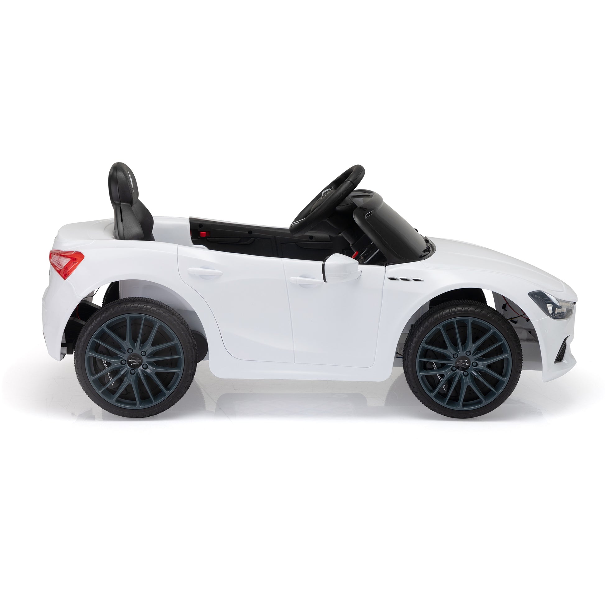 Maserati Ghibli Licensed 12V Kids Ride On Car With Remote Control, Music And Lights,White White Polypropylene