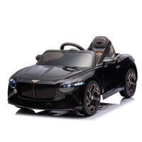 12V Battery Powered Ride On Car For Kids, Licensed Bentley Bacalar, Remote Control Toy Vehicle With Music Player, Led Light, 2 Driving Modes Black Polypropylene