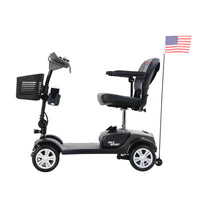 Max Sport Gray 4 Wheels Outdoor Compact Mobility Scooter With 2 In 1 Cup & Phone Holder Gray Metal