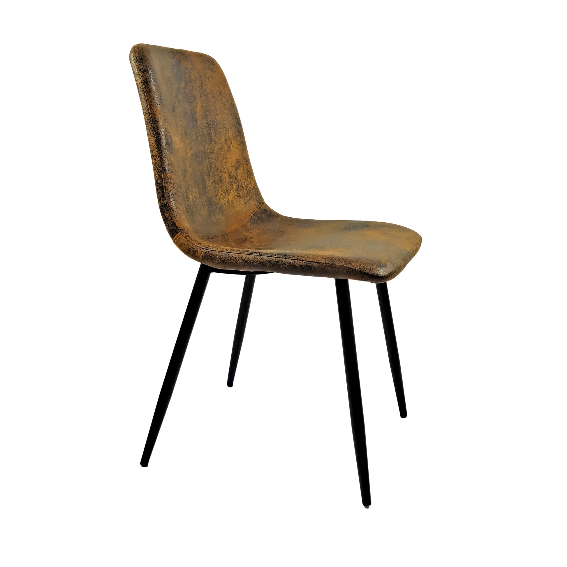 Mdf Wood Colour Dining Table And Modern Dining Chairs Set Of 4, Mid Century Wooden Kitchen Table Set, Metal Base & Legs, Dining Room Table And Suede Chairs Natural Wood Brown Kitchen Mid Century