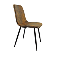 Mdf Wood Colour Dining Table And Modern Dining Chairs Set Of 4, Mid Century Wooden Kitchen Table Set, Metal Base & Legs, Dining Room Table And Suede Chairs Natural Wood Brown Kitchen Mid Century