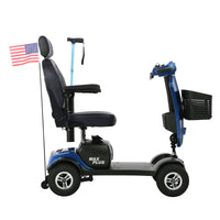 Max Plus Blue 4 Wheels Outdoor Compact Mobility Scooter With 2Pcs*20Ah Lead Acid Battery, 16 Miles, Cup Holders & Usb Charger Port Blue Metal