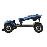 Max Plus Blue 4 Wheels Outdoor Compact Mobility Scooter With 2Pcs*20Ah Lead Acid Battery, 16 Miles, Cup Holders & Usb Charger Port Blue Metal