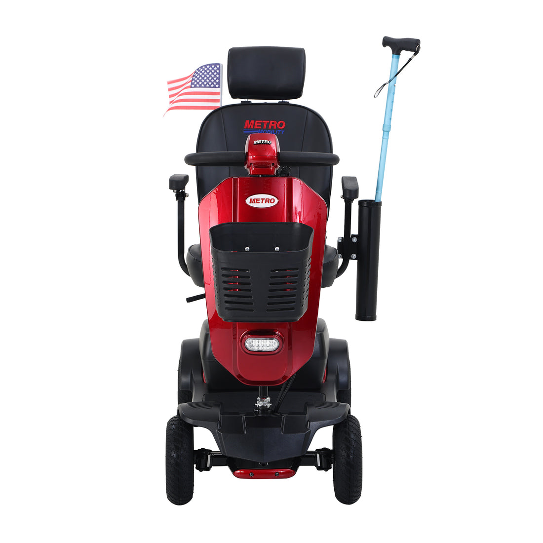 Max Plus Red 4 Wheels Outdoor Compact Mobility Scooter With 2Pcs*20Ah Lead Acid Battery, 16 Miles, Cup Holders & Usb Charger Port Red Metal