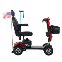 Max Plus Red 4 Wheels Outdoor Compact Mobility Scooter With 2Pcs*20Ah Lead Acid Battery, 16 Miles, Cup Holders & Usb Charger Port Red Metal