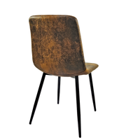 Mdf Wood Colour Dining Table And Modern Dining Chairs Set Of 4, Mid Century Wooden Kitchen Table Set, Metal Base & Legs, Dining Room Table And Suede Chairs Natural Wood Brown Kitchen Mid Century