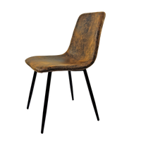 Mdf Wood Colour Dining Table And Modern Dining Chairs Set Of 4, Mid Century Wooden Kitchen Table Set, Metal Base & Legs, Dining Room Table And Suede Chairs Natural Wood Brown Kitchen Mid Century