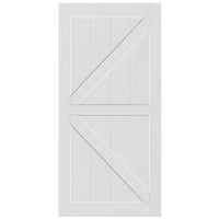 36" X 84" "K" Style Real Primed Door Slab 6.6Ft Barn Door Sliding Hardware Adjustable Floor Guider Pull Handle, Diy Unfinished Paneled Door, Modern Interior Barn Door, Moisture Proof White Mdf