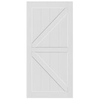 32" X 84" "K" Style Real Primed Door Slab 6.6Ft Barn Door Sliding Hardware Adjustable Floor Guider Pull Handle, Diy Unfinished Paneled Door, Modern Interior Barn Door, Moisture Proof White Mdf