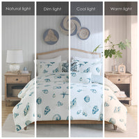 3 Piece Duvet Cover Set Blue Cotton