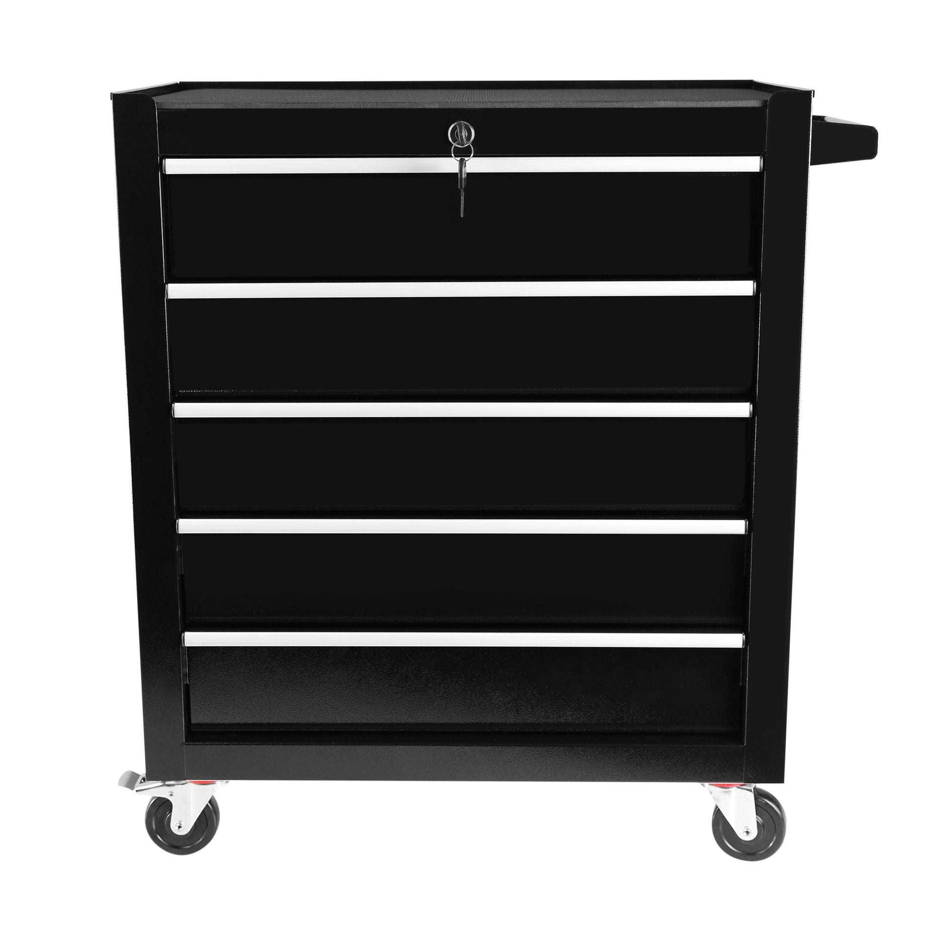 5 Drawers Rolling Tool Chest Cabinet With Wheels, Tool Storage Cabinet And Tool Box Organizer For Garage Warehouse Workshop, Black Black Steel