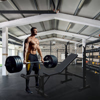 Olympic Weight Bench, Bench Press Set With Squat Rack And Bench For Home Gym Full Body Workout Black Iron