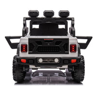 24V Ride On Large Pickup Truck Car For Kids,Ride On 4Wd Toys With Remote Control,Parents Can Assist In Driving,Bluetooth Music Version,Pickup Truck Design With Spacious Storage In The Rear. White Polyethylene