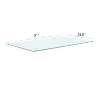 Modern Minimalist Rectangular Glass Table Accessories, Transparent Glass Countertop Dia1300*800*8Mm Clear Glass