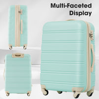 3 Piece Luggage Set Hardside Spinner Suitcase With Tsa Lock 20" 24' 28" Available Light Green Abs