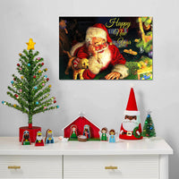 Framed Canvas Wall Art Decor Painting For Year, Santa Happy Year Gift Painting For Year Gift, Decoration For Chrismas Eve Office Living Room, Bedroom Decor Ready To Han Rectangle Framed Multicolor Year'S Oversized 41In Canvas Cultures And Diasporas