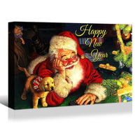Framed Canvas Wall Art Decor Painting For Year, Santa Happy Year Gift Painting For Year Gift, Decoration For Chrismas Eve Office Living Room, Bedroom Decor Ready To Han Rectangle Framed Multicolor Year'S Oversized 41In Canvas Cultures And Diasporas