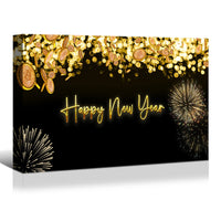 1Pcs Framed Canvas Wall Art Decor Painting For Year,Happy Year Gift Painting For Year Gift, Decoration For Chrismas Eve Office Living Room, Bedroom Decor 3624In Thickness 1.5Inch Rectangle Framed Multicolor Year'S Oversized 41In Canvas Cultures And