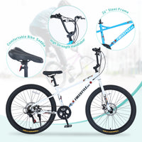 Freestyle Kids Bike Double Disc Brakes 26 Inch Children'S Bicycle For Boys Girls Age 12 Years Cycling White Garden & Outdoor Carbon Steel