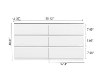 6 Drawer Double Dresser For Bedroom Living Room Hallway,White White Particle Board Mdf