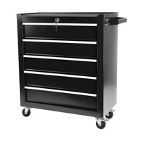 5 Drawers Rolling Tool Chest Cabinet With Wheels, Tool Storage Cabinet And Tool Box Organizer For Garage Warehouse Workshop, Black Black Steel