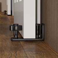 28" X 84" Five Grid Real Primed Door Slab 6.6Ft Barn Door Sliding Hardware Adjustable Floor Guider Pull Handle, Diy Unfinished Paneled Door, Modern Interior Barn Door, Moisture Proof White Mdf