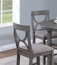 Counter Height Dining Table W Storage Shelve 4X Chairs Padded Seat Unique Design Back 5Pc Dining Set Gray Color Wood Gray Seats 4 Gray Dining Room Contemporary,Modern Round Dining Table With Chair Rubber Wood