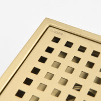 6 Inch Grid Shower Floor Drain Brushed Gold Stainless Steel