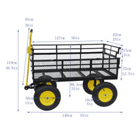 Big Wagon Cart Garden Cart Trucks Make It Easier To Transport Firewood Yellow Blackb Black Garden & Outdoor Iron