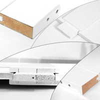 28" X 84" Five Grid Real Primed Door Slab 6.6Ft Barn Door Sliding Hardware Adjustable Floor Guider Pull Handle, Diy Unfinished Paneled Door, Modern Interior Barn Door, Moisture Proof White Mdf