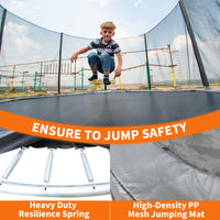 8Ft Trampoline With Safety Enclosure Net, Outdoor Trampoline With Heavy Duty Jumping Mat And Spring Cover Padding For Kids And Adults Gray Garden & Outdoor Iron