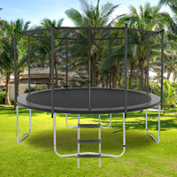 14Ft Trampoline With Safety Enclosure Net, Outdoor Trampoline With Heavy Duty Jumping Mat And Spring Cover Padding For Kids And Adults Gray Garden & Outdoor Iron