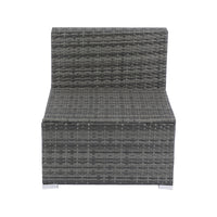 7 Piece Patio Furniture Set W Retractable Canopy Wicker Rattan Sectional Sofa Set Patio Furniture With Washable Cushions For Lawn, Garden, Backyard, Poolside Grey Wicker Black Cushion Yes Complete Patio Set Black Grey Rust Resistant Frame Mildew
