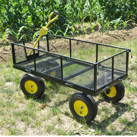 Big Wagon Cart Garden Cart Trucks Make It Easier To Transport Firewood Yellow Black Maximum Static Load Is 880 Lbs. Black Metal