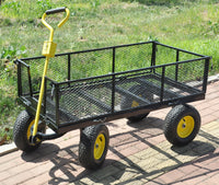 Big Wagon Cart Garden Cart Trucks Make It Easier To Transport Firewood Yellow Black Maximum Static Load Is 880 Lbs. Black Metal