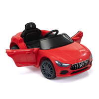 Maserati Ghibli Licensed 12V Kids Ride On Car With Remote Control, Music And Lights, Red Red Polypropylene