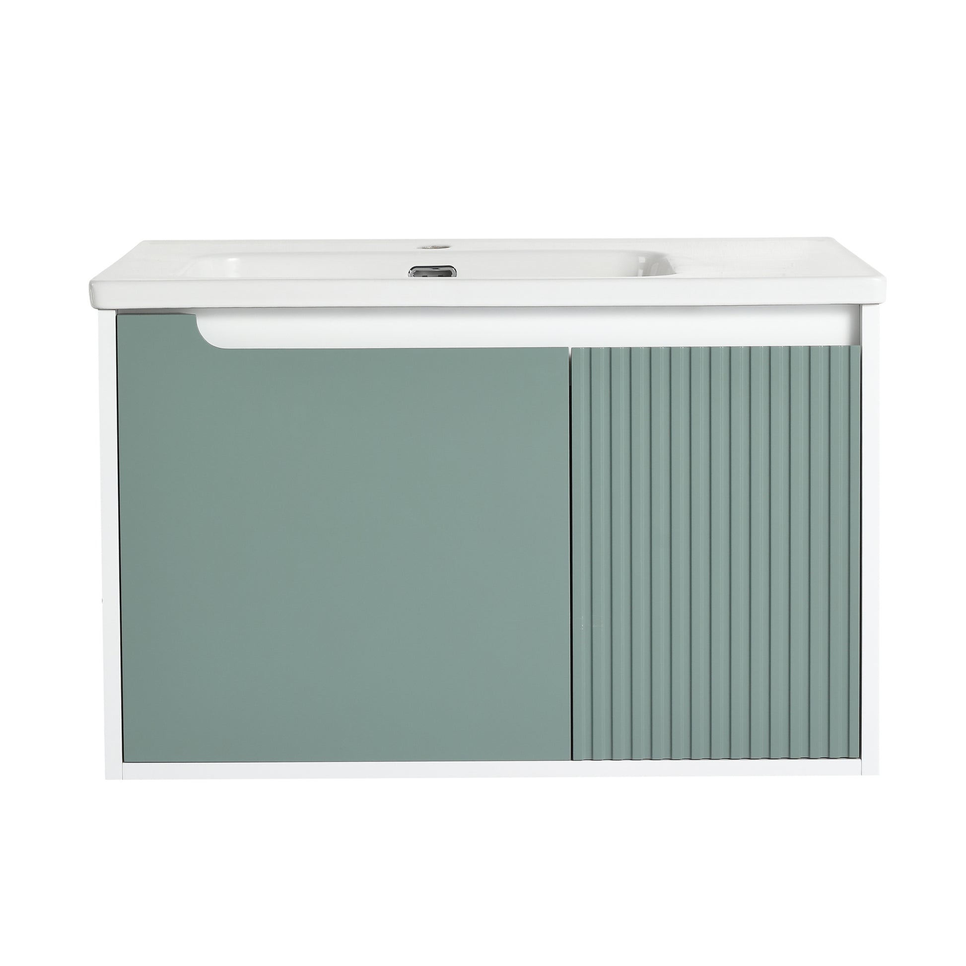 Floating Bathroom Vanity With Sink 32 Inch For Bathroom, Bathroom Vanity With Soft Close Door Mint Green Bathroom Wall Mounted Modern Plywood