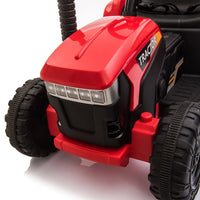 12V Kids Ride On Tractor With Trailer, Battery Powered Electric Car W Music, Usb, Music, Led Lights, Vehicle Toy For 3 To 6 Ages, Red Red Polypropylene