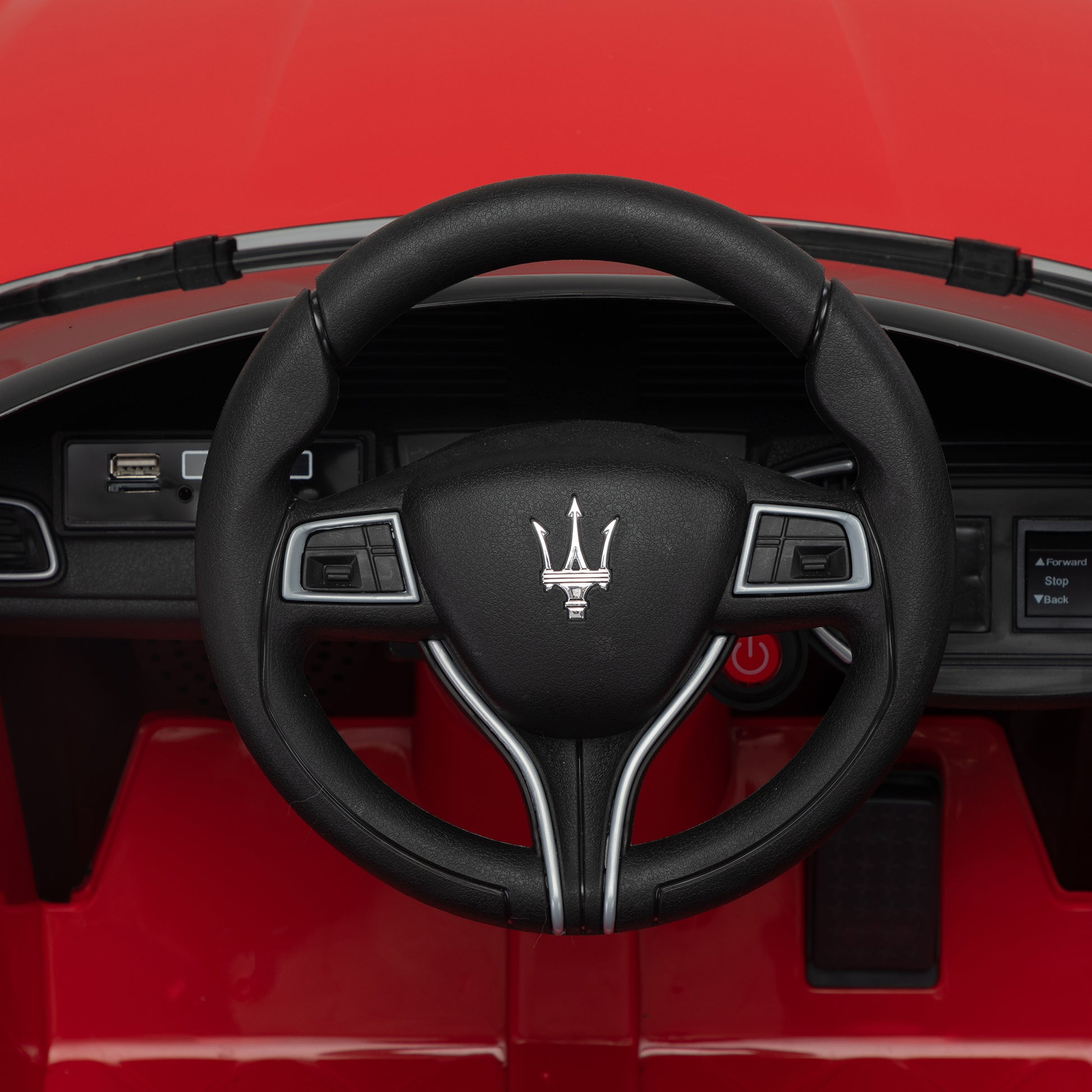 Maserati Ghibli Licensed 12V Kids Ride On Car With Remote Control, Music And Lights, Red Red Polypropylene