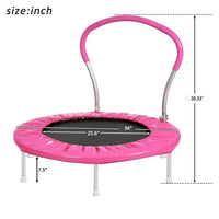 36" Trampoline With Handle Pi Metal Pink Metal