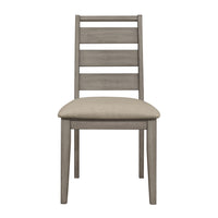 Weathered Gray Finish Rustic Style Dining Set 7Pc Table And 6 Side Chairs Set Padded Seat Transitional Wooden Furniture Wood Gray Seats 6 Wood Dining Room Rustic,Transitional 4 Leg Rectangular Dining Table With Chair Wood