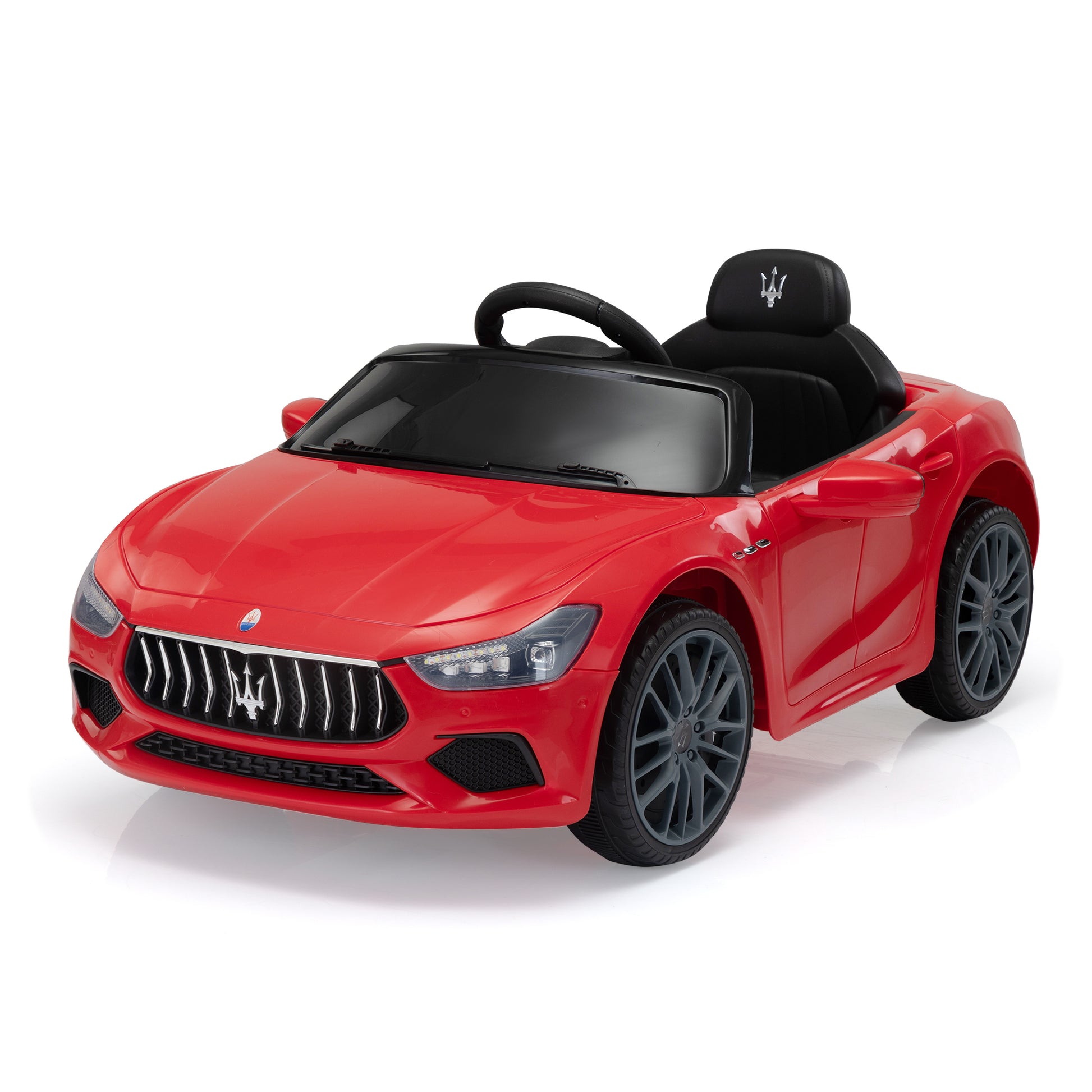 Maserati Ghibli Licensed 12V Kids Ride On Car With Remote Control, Music And Lights, Red Red Polypropylene