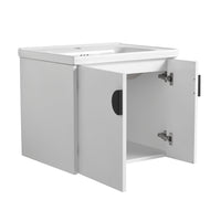 24 Inch Bathroom Vanity With Sink, For Small Bathroom, Bathroom Vanity With Soft Close Door White 2 Bathroom Wall Mounted Modern Plywood