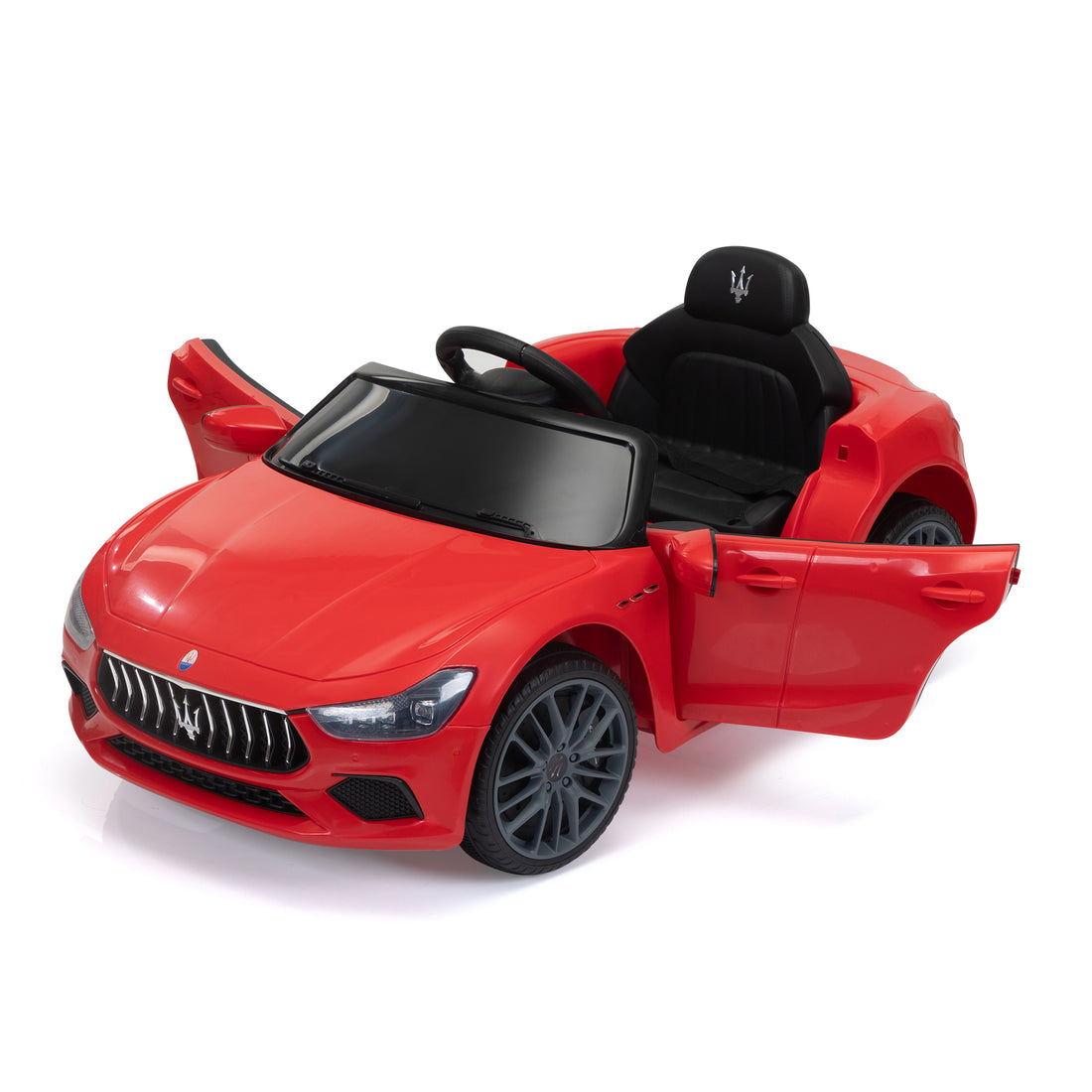 Maserati Ghibli Licensed 12V Kids Ride On Car With Remote Control, Music And Lights, Red Red Polypropylene