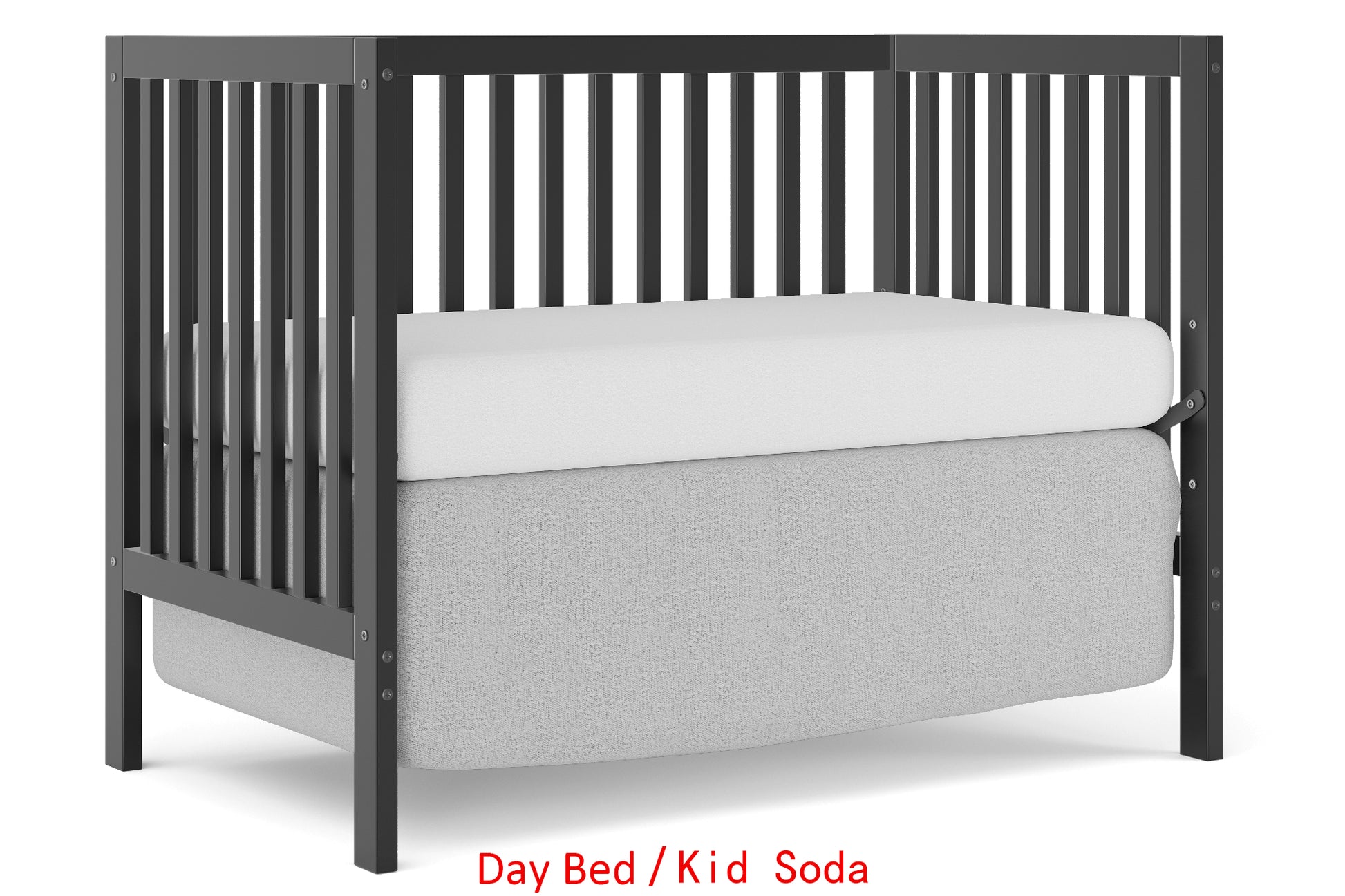 5 In 1 Convertible Crib, Converts From Baby Crib To Toddler Bed, Fits Standard Full Size Crib Mattress ,Easy To Assemble 53*29*9 Inches Black Black Classic Pine Wood